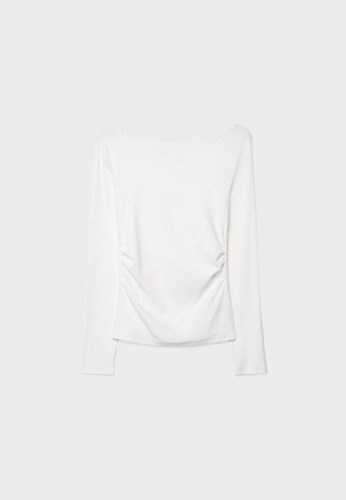 Långärmad T-shirt med rynkning