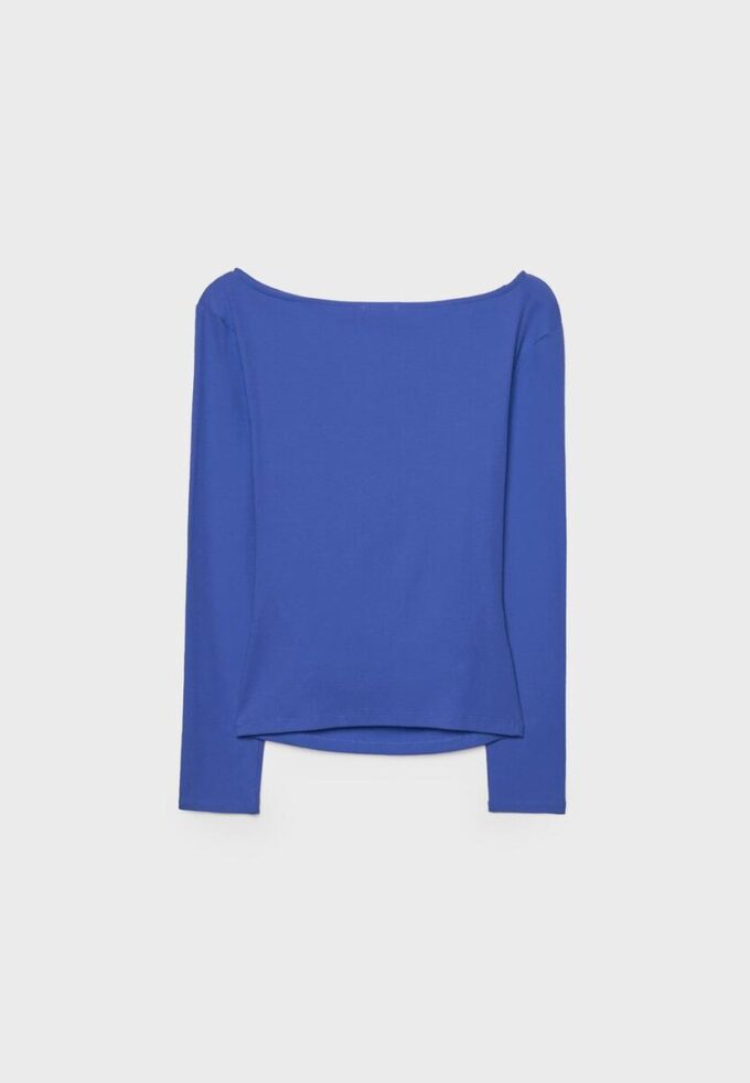 Långärmad T-shirt med rynkning