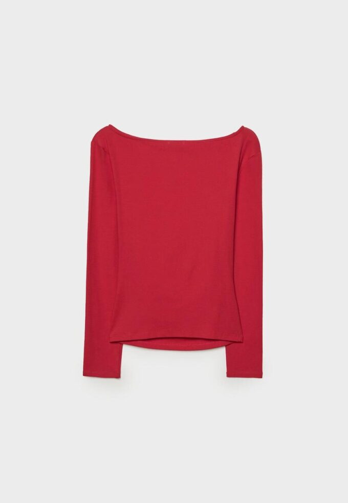 Långärmad T-shirt med rynkning