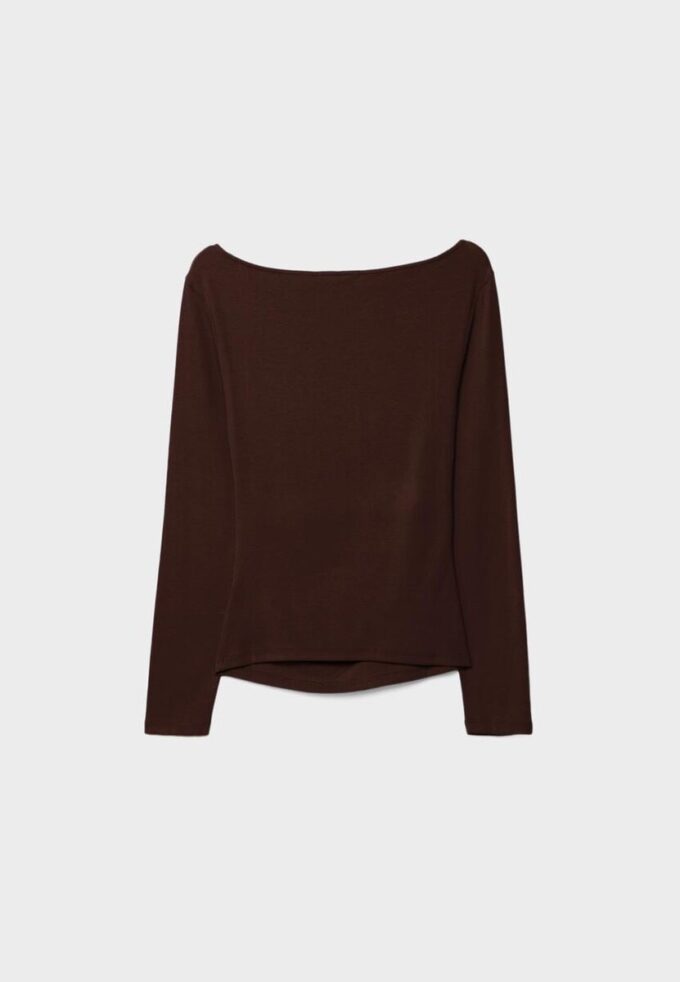 Långärmad T-shirt med rynkning