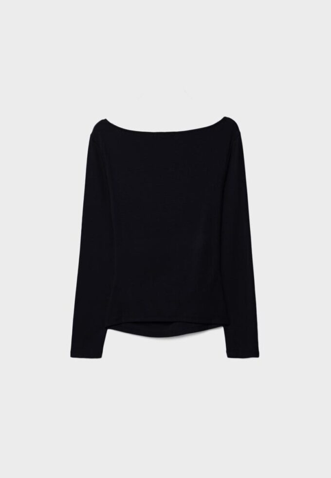 Långärmad T-shirt med rynkning