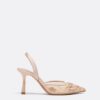 Mesh-skor med strass och klack