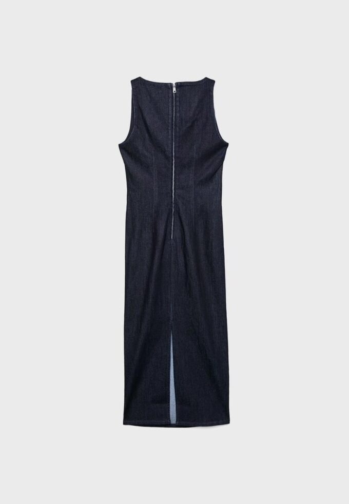 Midi-klänning i denim