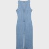 Midi-klänning i denim