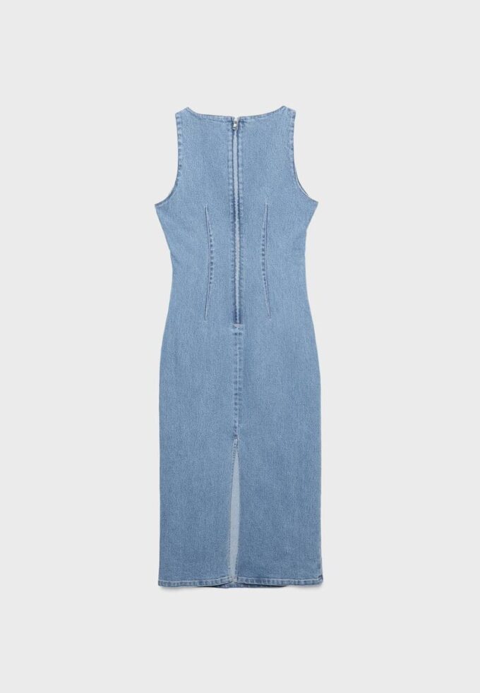 Midi-klänning i denim