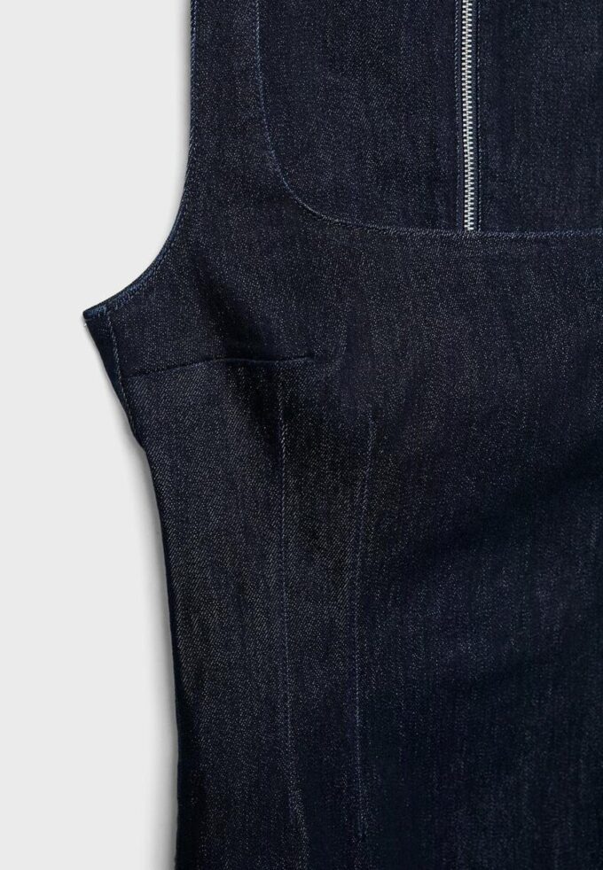 Midi-klänning i denim