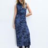 Midi-klänning i tyll med qipao-ringning Midi-klänning i tyll med qipao-ringning