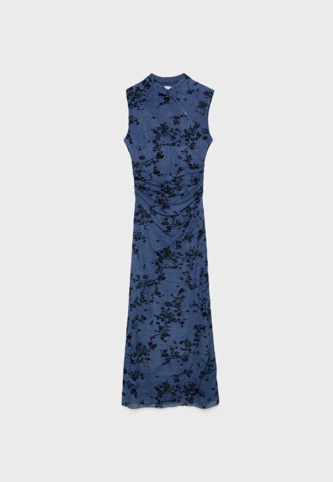 Midi-klänning i tyll med qipao-ringning Midi-klänning i tyll med qipao-ringning