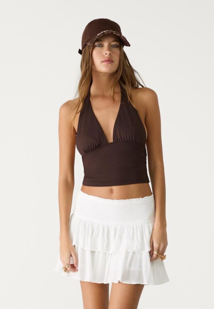 Mini-skort med volanger