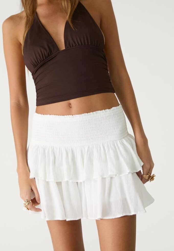 Mini-skort med volanger