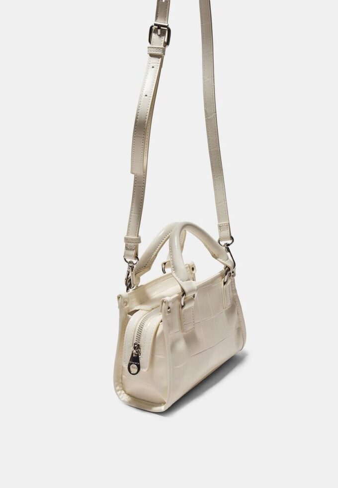 Mini-tote-väska med kokosnötslook