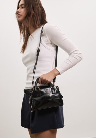 Mini-tote-väska med kokosnötslook