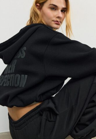 Mönstrat bomber-sweatshirt med huva