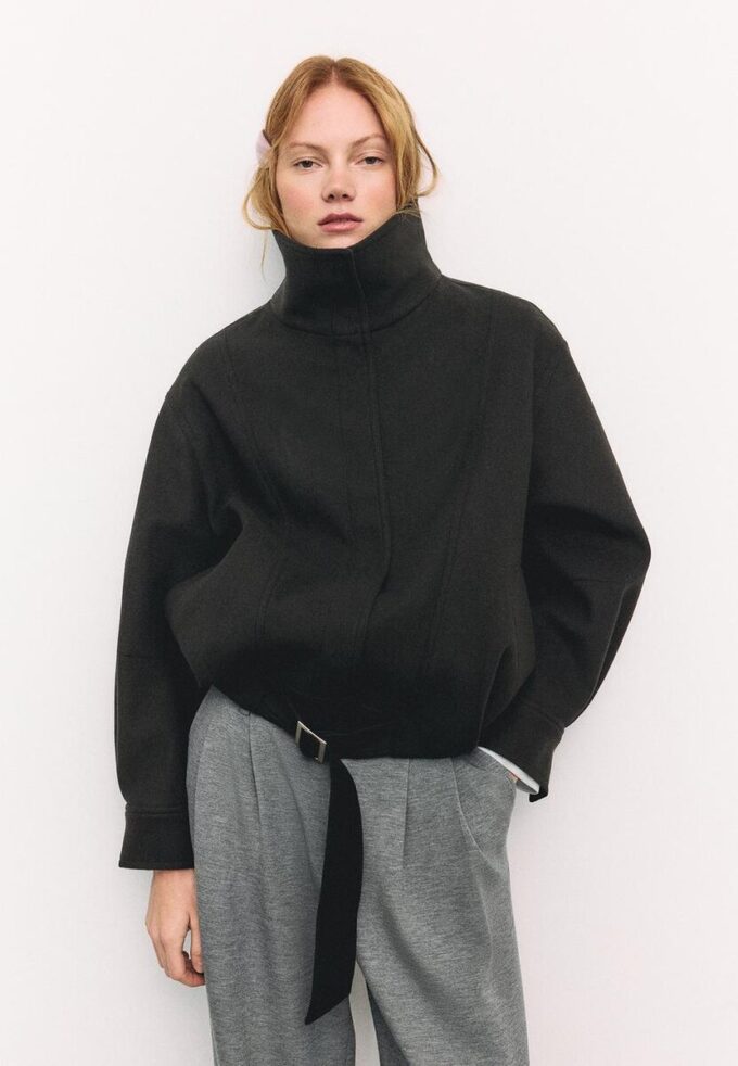 Oversize-bomberjacka med Soft Touch-yta Oversize-bomberjacka med Soft Touch-yta