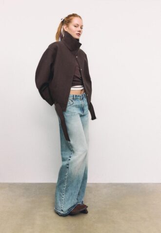Oversize-bomberjacka med Soft Touch-yta