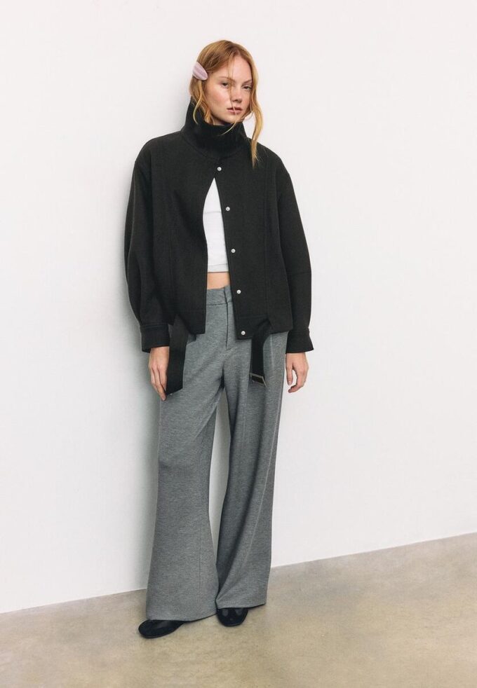 Oversize-bomberjacka med Soft Touch-yta Oversize-bomberjacka med Soft Touch-yta
