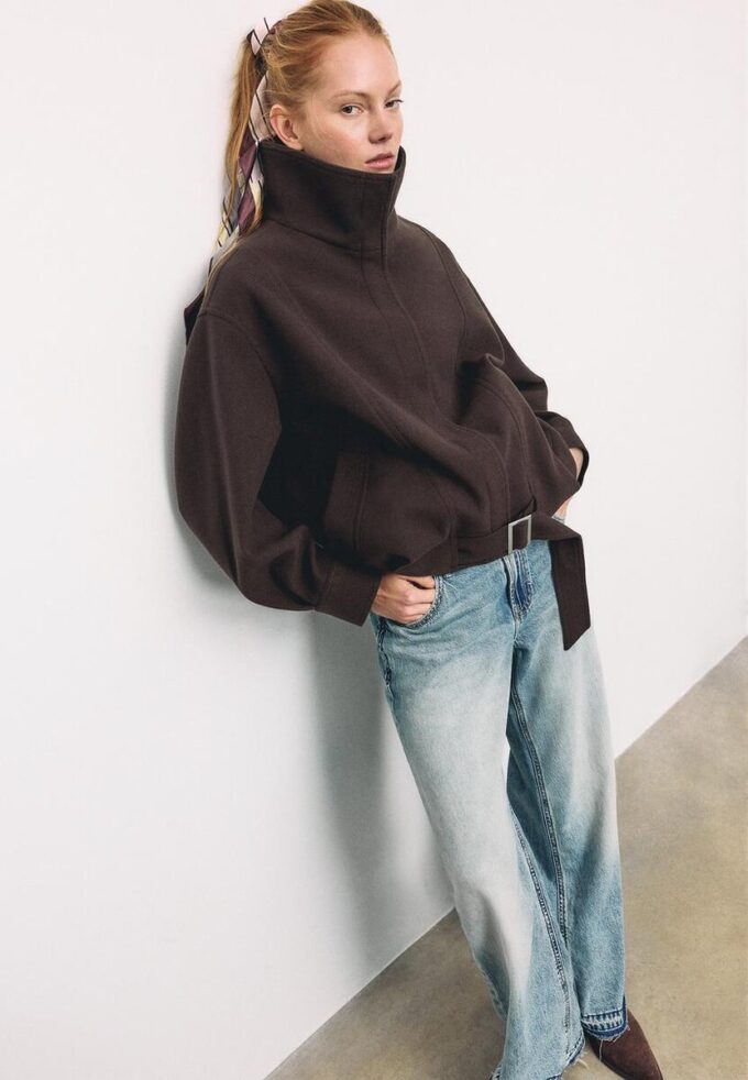 Oversize-bomberjacka med Soft Touch-yta Oversize-bomberjacka med Soft Touch-yta