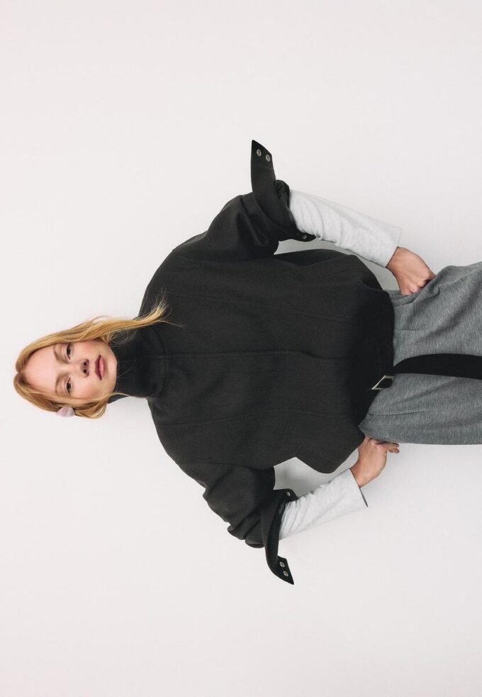 Oversize-bomberjacka med Soft Touch-yta Oversize-bomberjacka med Soft Touch-yta
