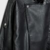 Oversize-jacka i imitationsskinn med revers