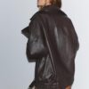 Oversize-jacka i imitationsskinn med revers