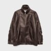 Oversize-jacka i imitationsskinn med revers