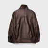 Oversize-jacka i imitationsskinn med revers