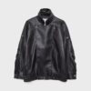 Oversize-jacka i imitationsskinn med revers