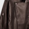 Oversize-jacka i imitationsskinn med revers