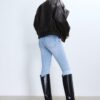 Oversize-jacka med flik i 100 % skinn Oversize-jacka med flik i 100 % skinn