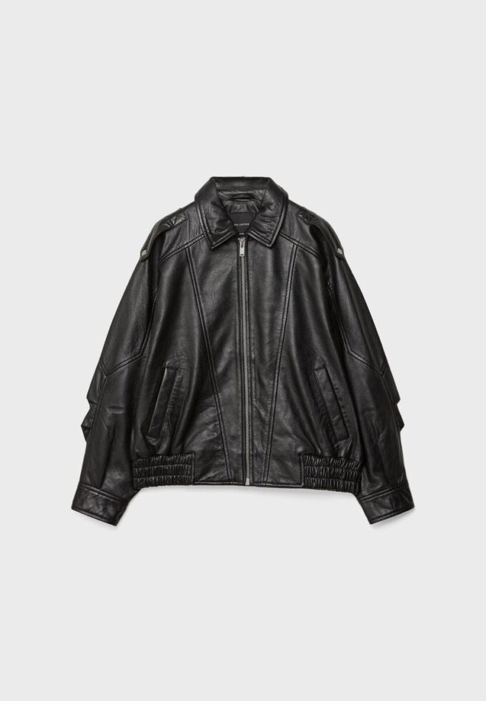 Oversize-läderjacka Oversize-läderjacka