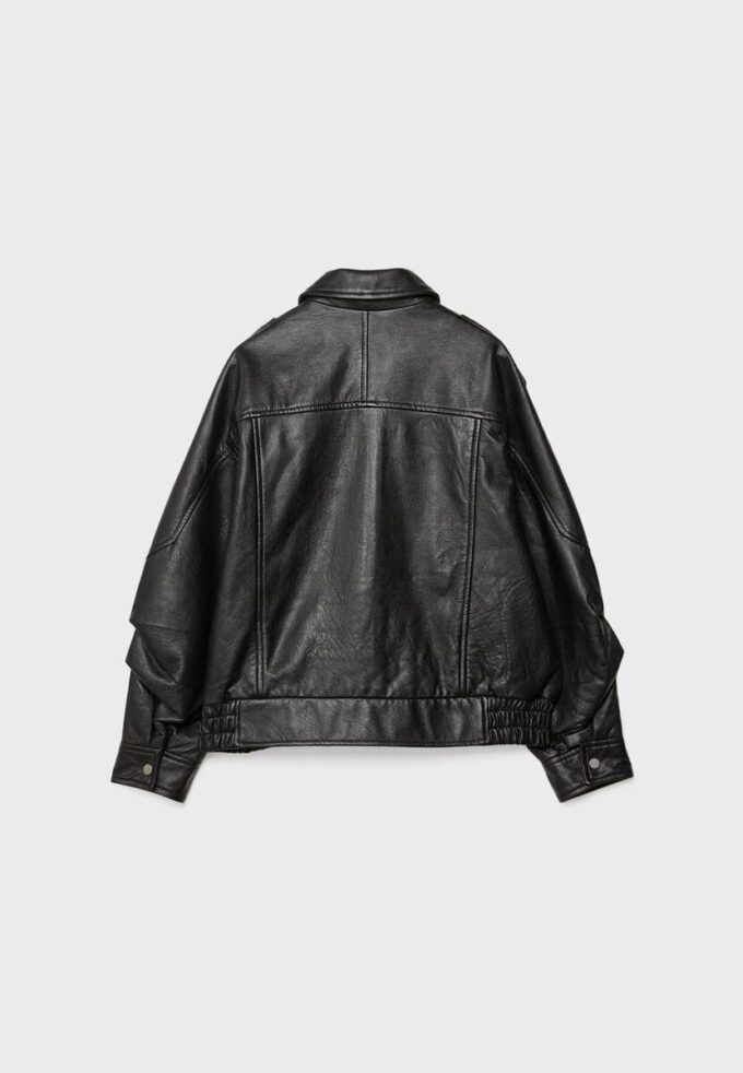 Oversize-läderjacka Oversize-läderjacka