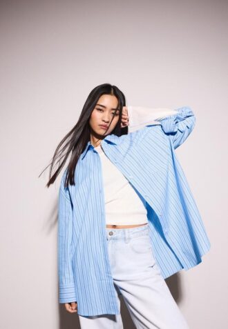 Oversize randig skjorta