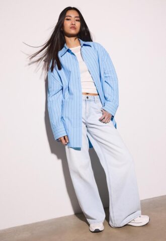 Oversize randig skjorta