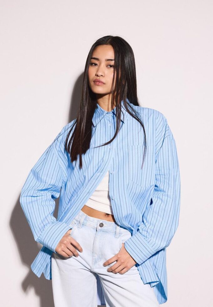 Oversize randig skjorta