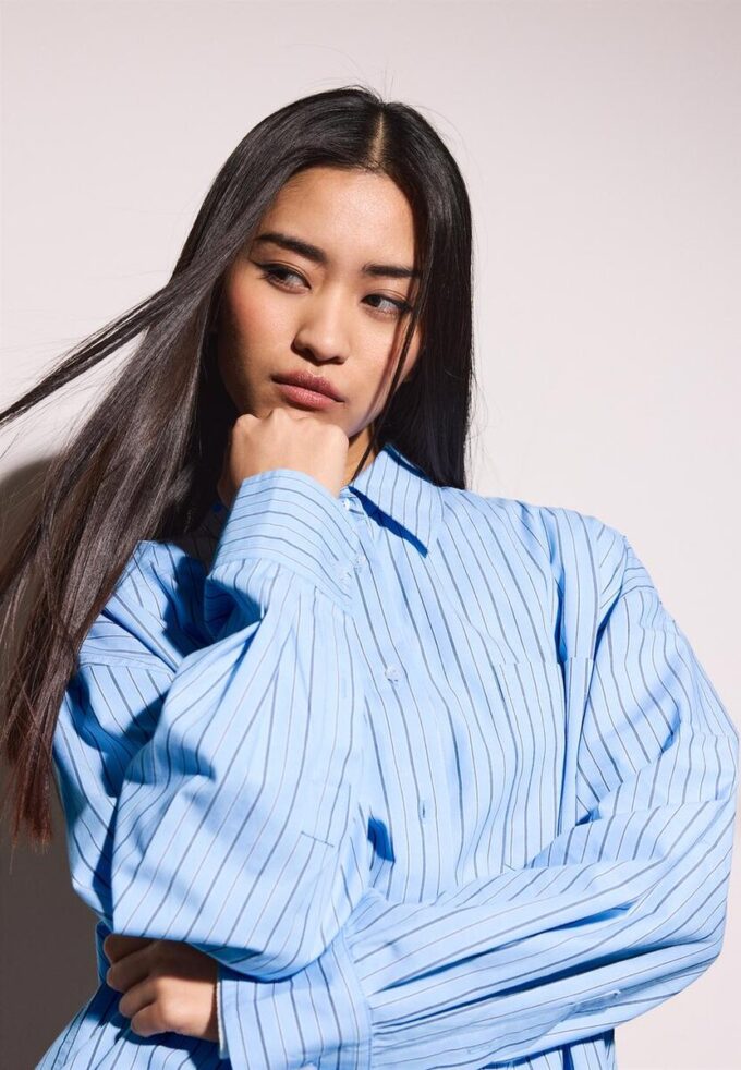 Oversize randig skjorta