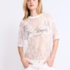 Oversize-T-shirt i spets med grafiskt mönster Oversize-T-shirt i spets med grafiskt mönster