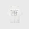 Oversize-T-shirt i spets med grafiskt mönster Oversize-T-shirt i spets med grafiskt mönster