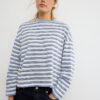Oversize-T-shirt med långa ärmar och ränder