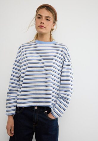 Oversize-T-shirt med långa ärmar och ränder