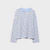 Oversize-T-shirt med långa ärmar och ränder