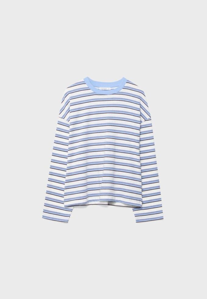 Oversize-T-shirt med långa ärmar och ränder