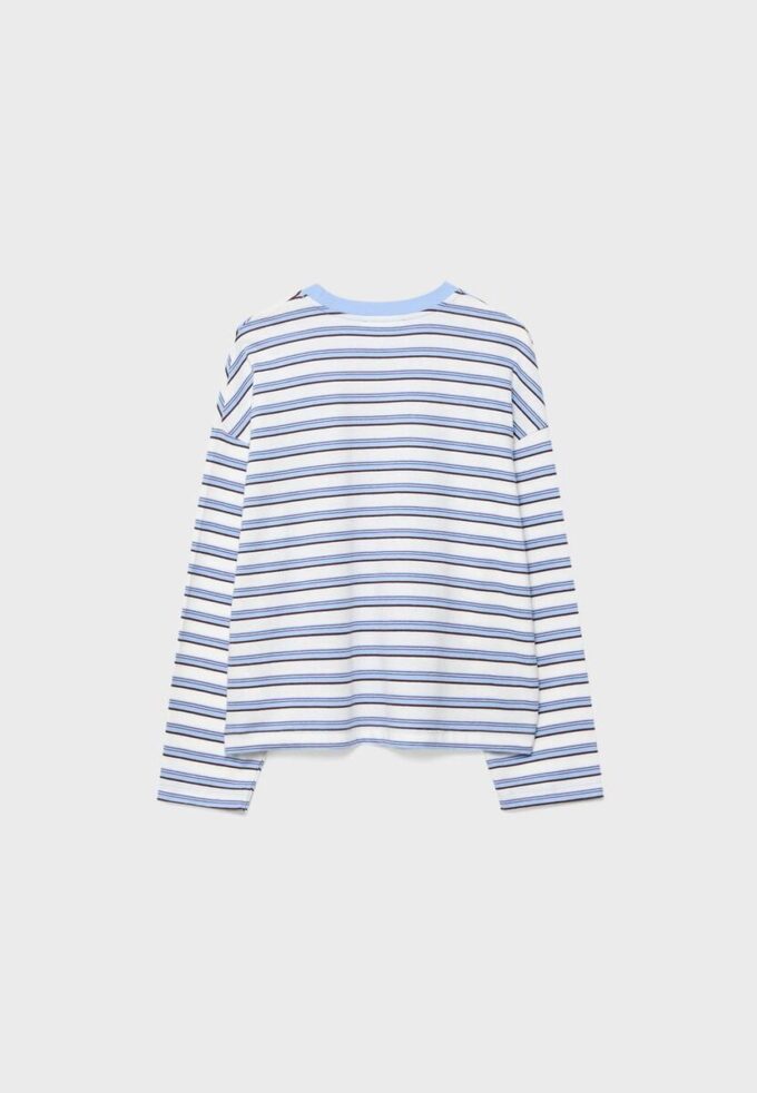 Oversize-T-shirt med långa ärmar och ränder