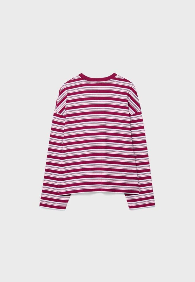 Oversize-T-shirt med långa ärmar och ränder