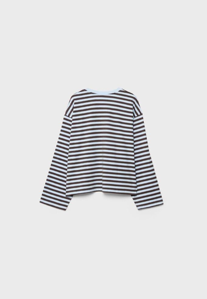 Oversize-T-shirt med långa ärmar och ränder