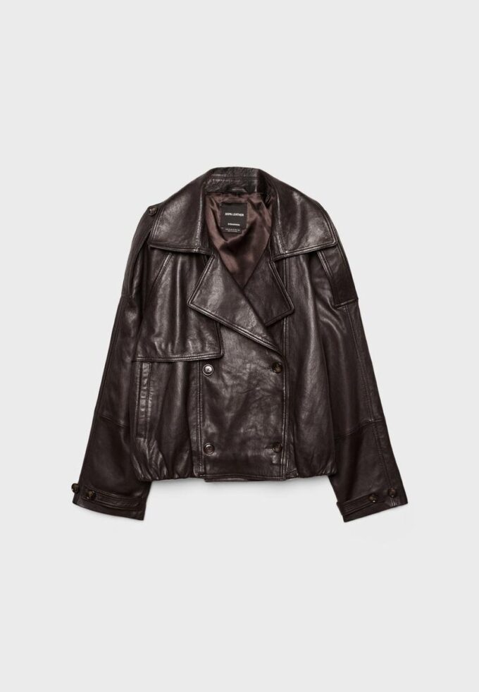 Oversize trenchcoat i 100 % skinn Oversize trenchcoat i 100 % skinn