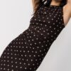 Polkadot-midiklänning i tyll utan ärmar