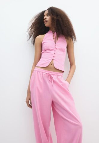 Qipao-halterneck-top med knappar