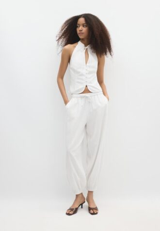 Qipao-halterneck-top med knappar