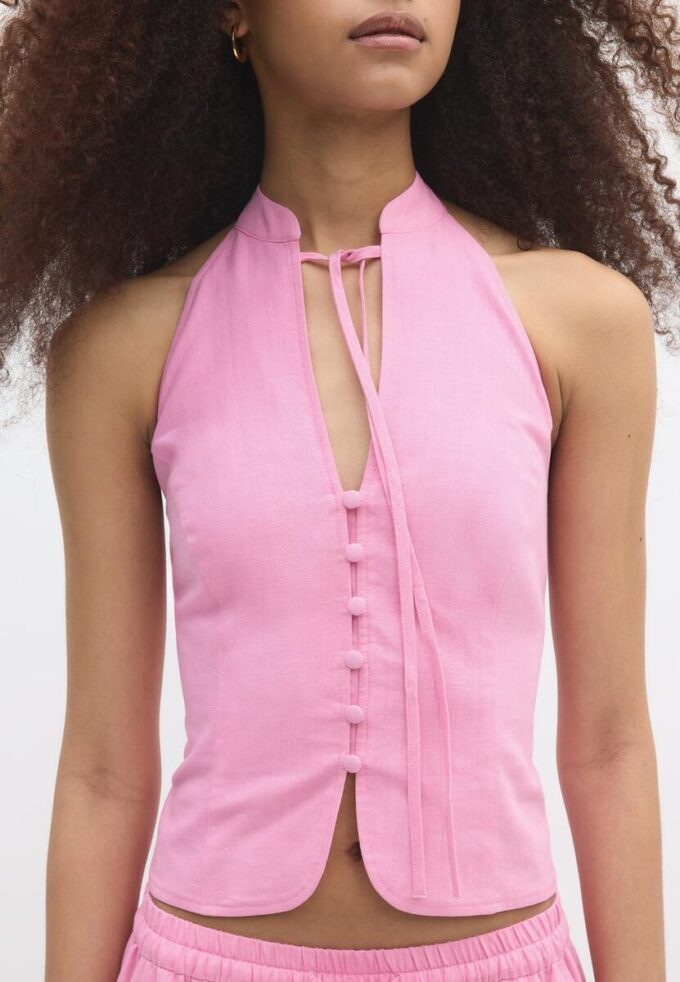 Qipao-halterneck-top med knappar Qipao-halterneck-top med knappar