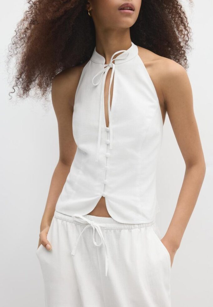 Qipao-halterneck-top med knappar Qipao-halterneck-top med knappar